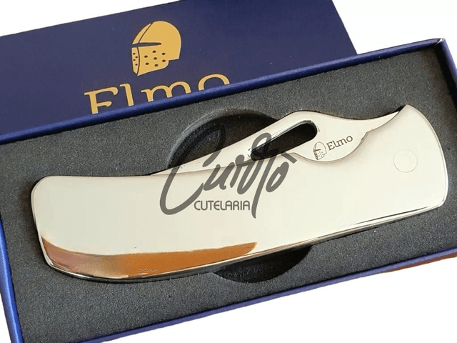 Canivete Monobloco Original Elmo com Clipe de Bolso Aço Inox 420hc