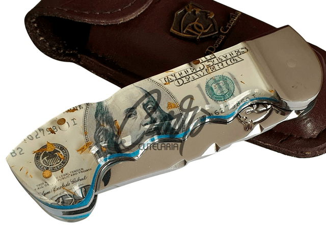 Canivete Artesanal Doma Crioula 4" 4mm Dollar com Bainha