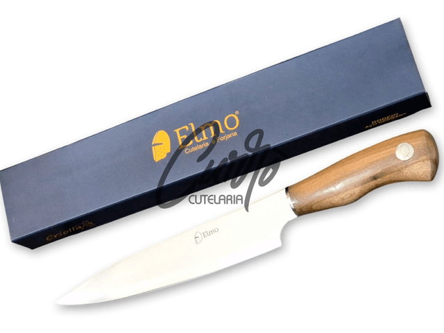 Faca Gourmet Chef Elmo 9 Polegadas Aço Inox Cabo de Madeira