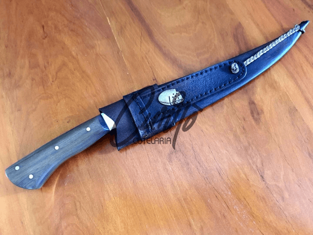 Faca General Elmo Aço Inox com Cabo em Madeira Nobre Churrasco Carne