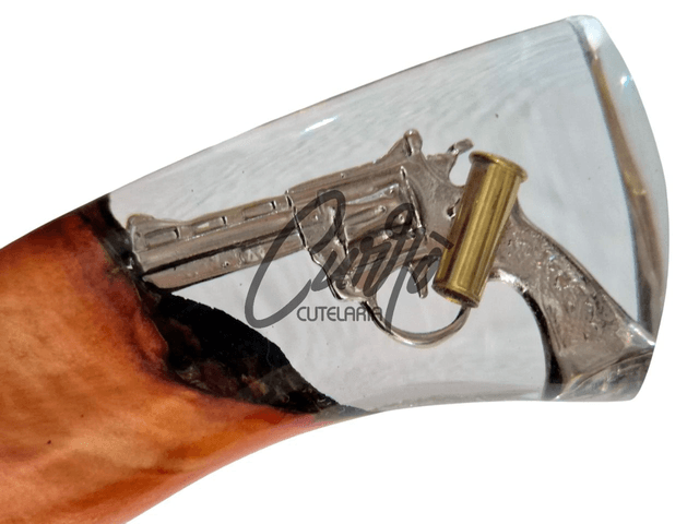 Faca Churrasco Elmo Inox Cabo Hibrido Madeira Resina 8 Pol