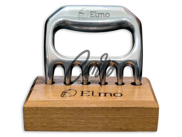 Garra De Urso Churrasco Elmo com Base de Madeira
