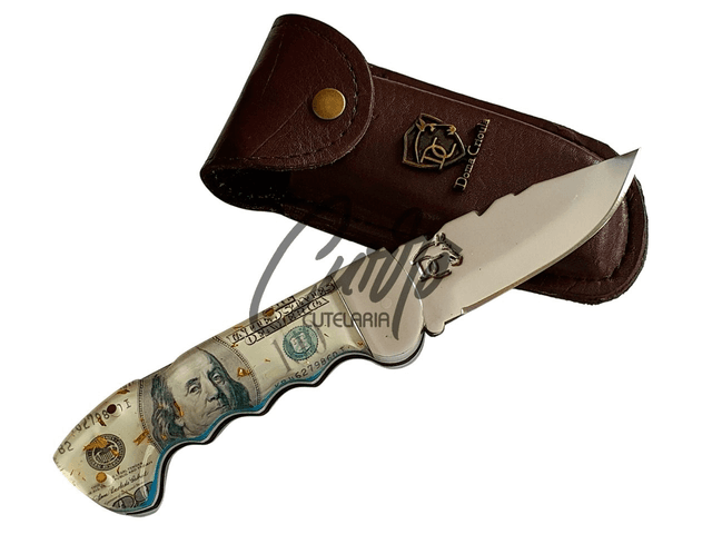 Canivete Artesanal Doma Crioula 4&quot; 4mm Dollar com Bainha