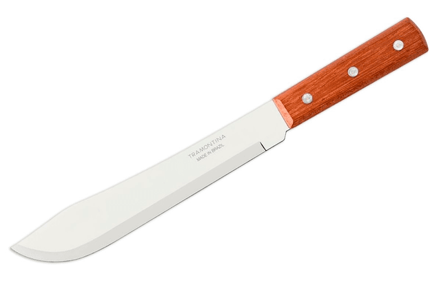 Faca Cozinha Tramontina Aço Inox Cabo Madeira Natural 8 Pol