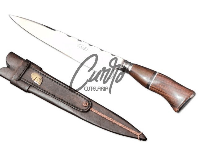 Faca Forjada Criolla Elmo Aço Germany Cabo Variado Especial 9&quot;