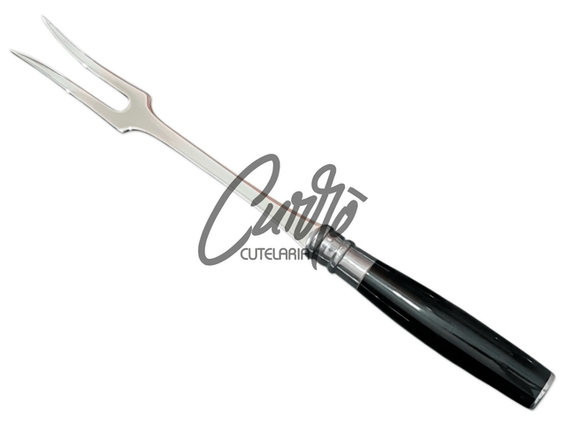 Garfo Churrasco Aço Inox Elmo Cabo Resina Tipo Chifre 8 Pol