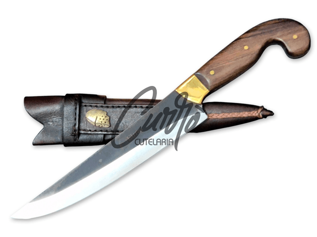 Faca Sorocabana Brut Forge Churrasco Elmo Cabo Full Tang 8 Pol