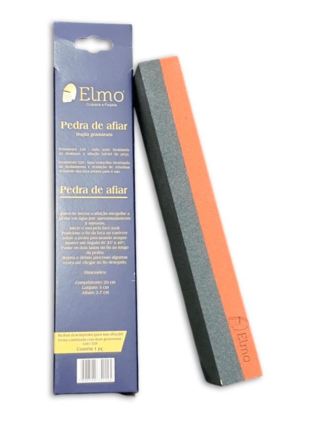 Pedra Afiação Elmo Dupla Face 120/320 Amolar Faca Canivete