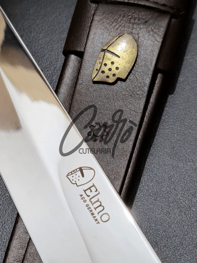 Faca Churrasco Elmo Cabo Híbrido Bala Aço Inox Bainha 8 Pol