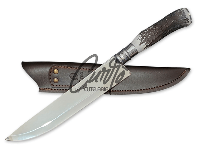Faca Churrasco Elmo Aço Inox Cabo em Resina Tipo Cervo 9 Pol