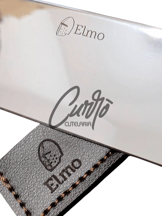 Cutelo Artesanal Elmo 6 Pol Aço Inox Cabo Madeira Bainha