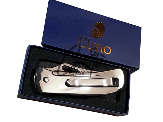 Canivete Monobloco Original Elmo Gravação Javali com Clipe de Bolso Aço Inox 420hc