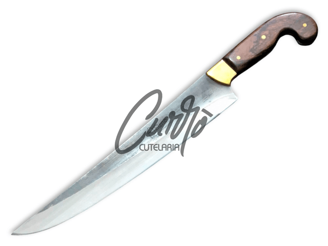 Faca Sorocabana Brut Forge Churrasco Elmo Cabo Full Tang 11 Pol