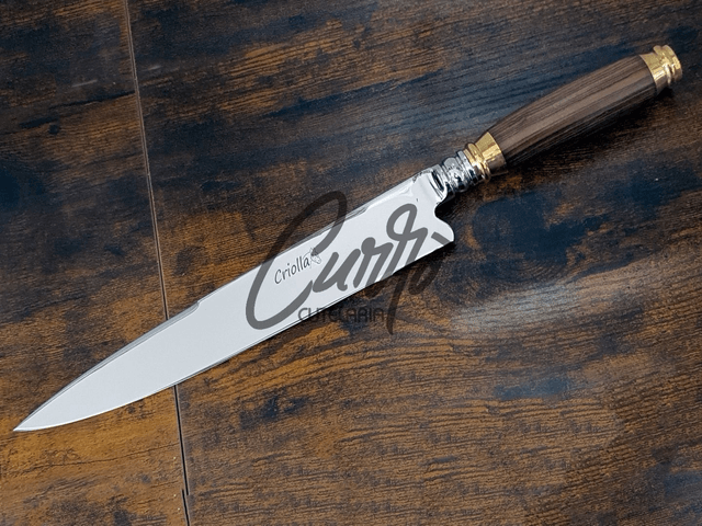 Faca Forjada Criolla Elmo Missioneira Aço Inox Madeira 10"