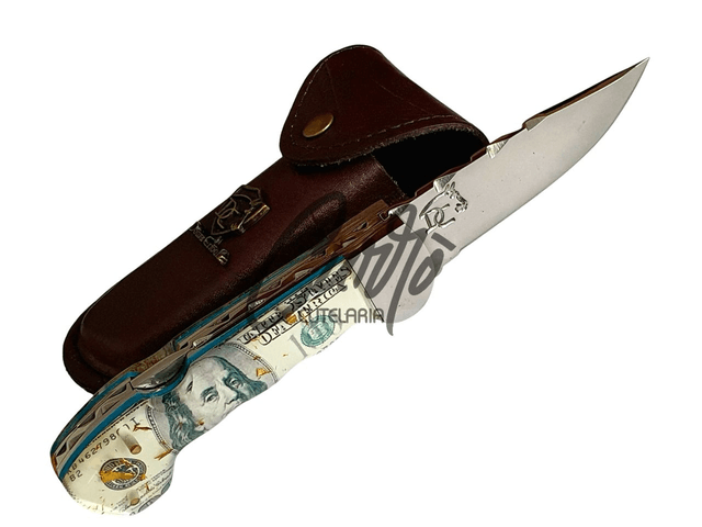 Canivete Artesanal Doma Crioula 4" 4mm Dollar com Bainha