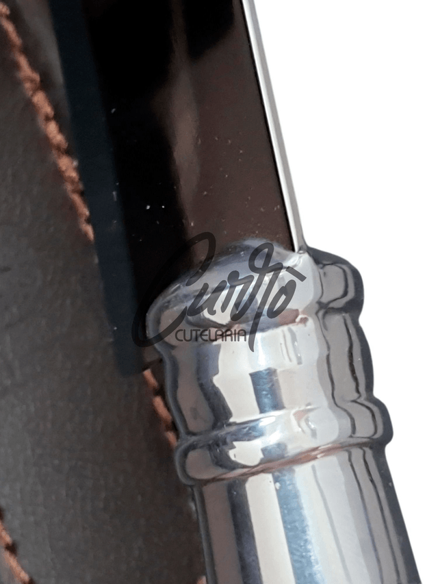 Faca Churrasco Elmo Aço Inox Cabo em Resina Tipo Osso 9 Pol