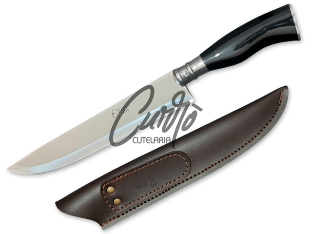 Faca Churrasco Elmo Aço Inox Cabo Resina Tipo Chifre 9 Pol