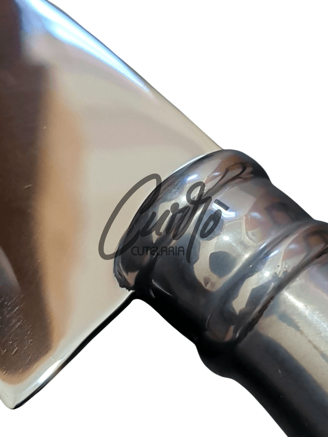 Faca Churrasco Elmo Inox Cabo Resina Tipo Chifre e Osso 9"