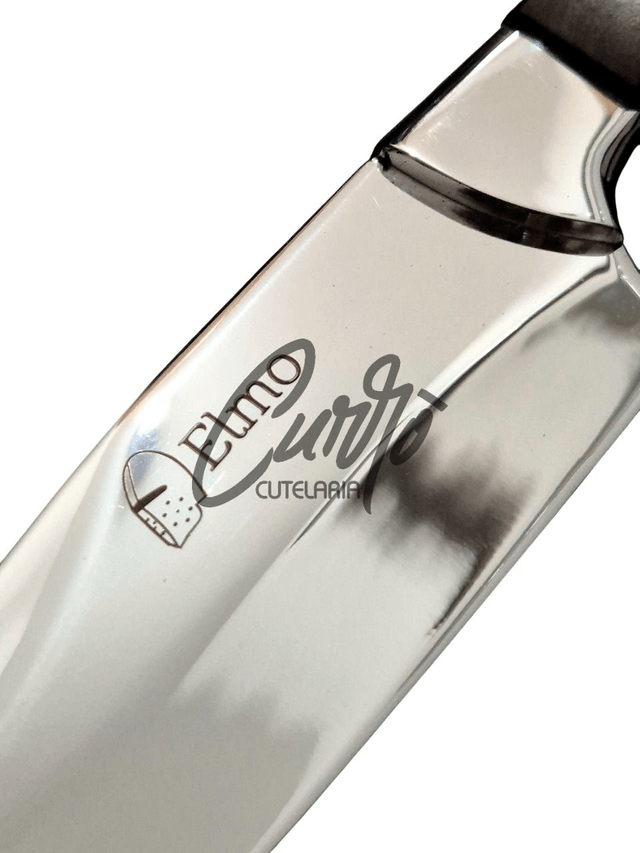 Faca General Elmo Aço Inox Polido Cabo em Madeira Nobre Churrasco