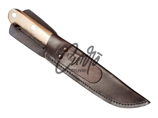 Faca Utilitária 7 Pol Elmo Cabo Full Tang Aço Inox Madeira