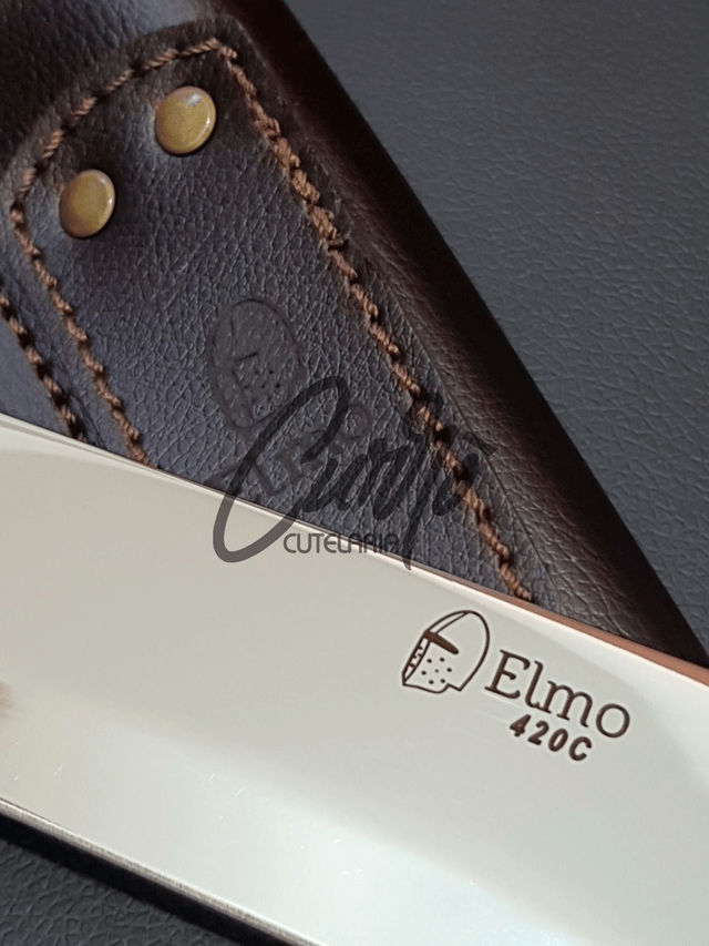 Faca Churrasco Elmo Aço Inox Cabo em Resina Tipo Osso 9 Pol