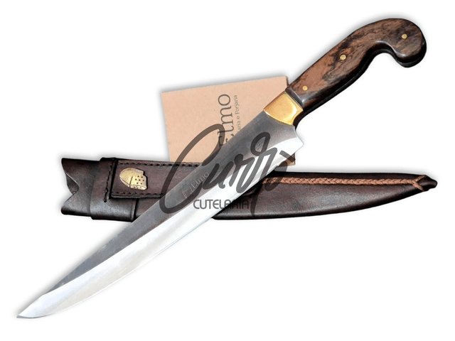 Faca Sorocabana Brut Forge Churrasco Elmo Cabo Full Tang 11 Pol