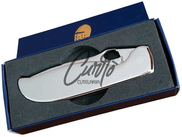 Canivete Elmo Aço Inox Espelhado Com Clip De Bolso Liso