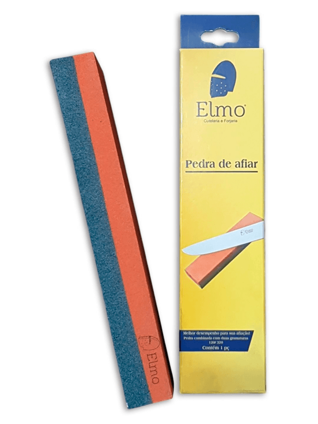 Pedra Afiação Elmo Dupla Face 120/320 Amolar Faca Canivete