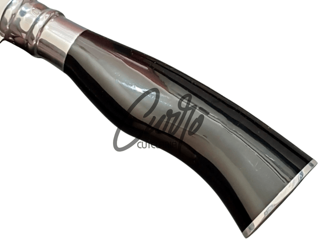 Faca Churrasco Elmo Aço Inox Cabo Resina Tipo Chifre 9 Pol