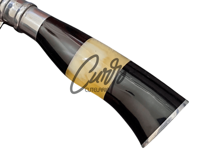 Faca Churrasco Elmo Inox Cabo Resina Tipo Chifre e Osso 9"
