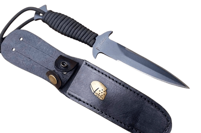 Punhal Elmo Tático Faca Militar Aço Carbono Paracord 5 Pol