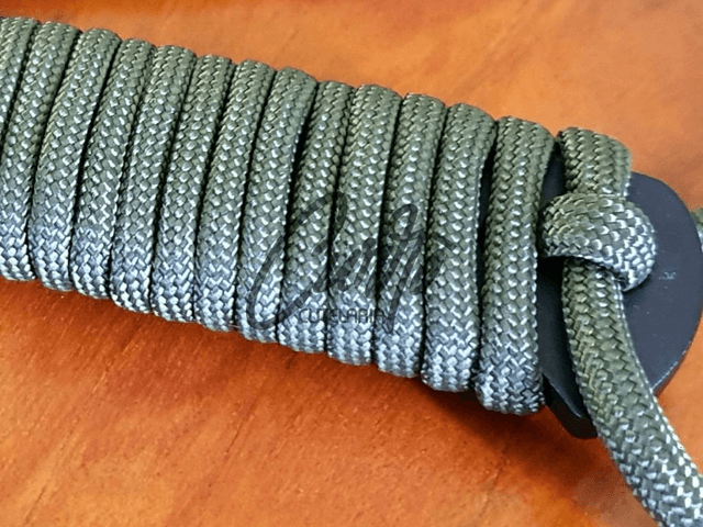 Faca Artesanal Floresta Nº1 Elmo Aço e Cabo em Paracord Verde