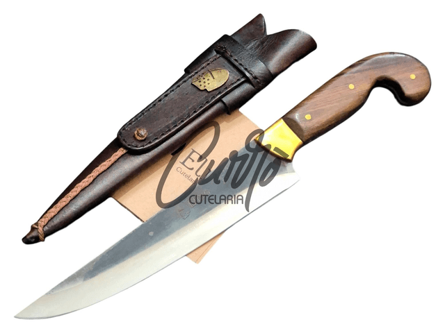 Faca Sorocabana Brut Forge Churrasco Elmo Cabo Full Tang 8 Pol