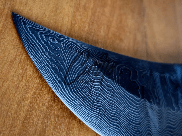 Faca Bowie Javalizeira Elmo Aço Damasco Cervo Edição Exclusiva 10"