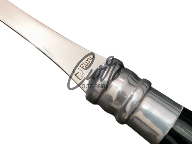 Garfo Churrasco Aço Inox Elmo Cabo Resina Tipo Chifre 8 Pol