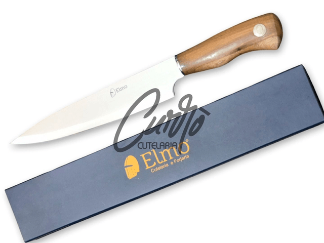 Faca Gourmet Chef Elmo 9 Polegadas Aço Inox Cabo de Madeira