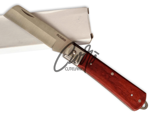 Canivete Pica Fumo Elmo Rodeio Aço Inox Madeira Nobre Edc