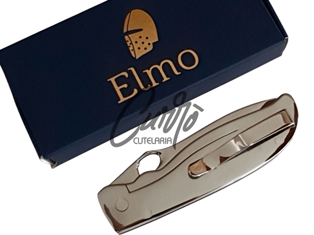 Canivete Elmo Aço Inox Clip De Bolso Gravação Colméia